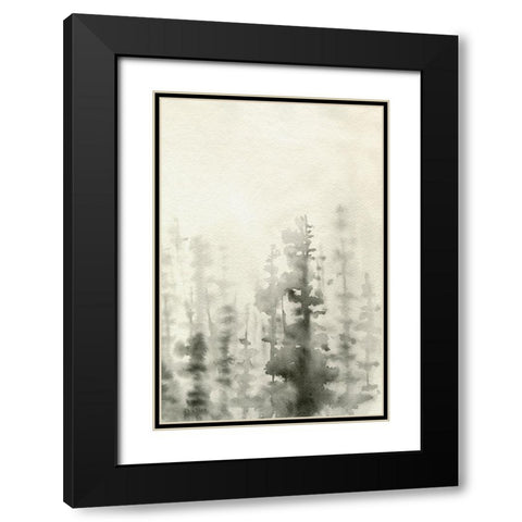 Ink Pine Woods II Black Modern Wood Framed Art Print with Double Matting by Caroline, Emma