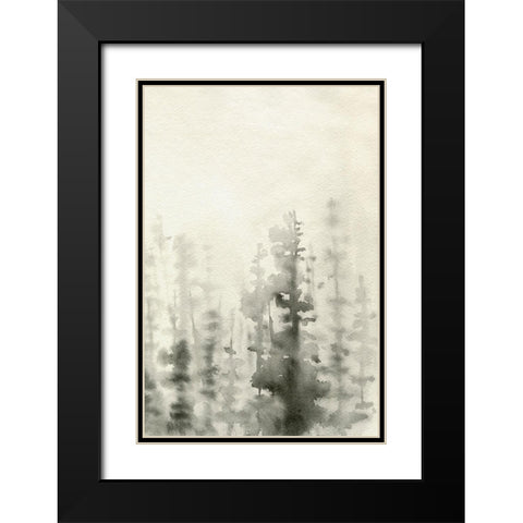 Ink Pine Woods II Black Modern Wood Framed Art Print with Double Matting by Caroline, Emma