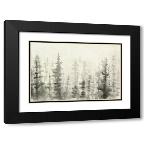 Ink Pine Woods III Black Modern Wood Framed Art Print with Double Matting by Caroline, Emma