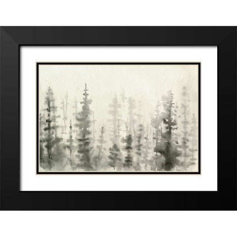 Ink Pine Woods III Black Modern Wood Framed Art Print with Double Matting by Caroline, Emma