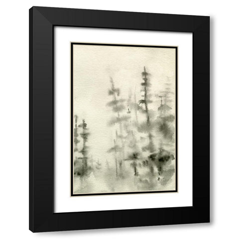 Foggy Pine Forest I Black Modern Wood Framed Art Print with Double Matting by Caroline, Emma