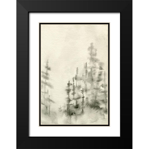 Foggy Pine Forest II Black Modern Wood Framed Art Print with Double Matting by Caroline, Emma