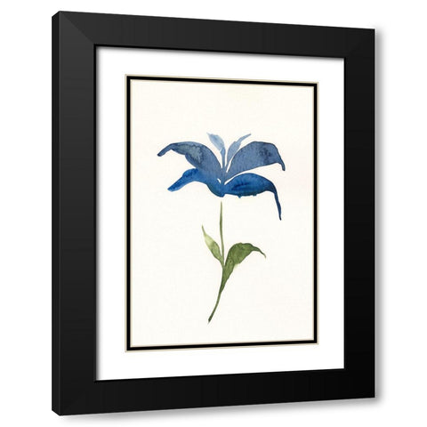 Floweret I Black Modern Wood Framed Art Print with Double Matting by Moore, Regina
