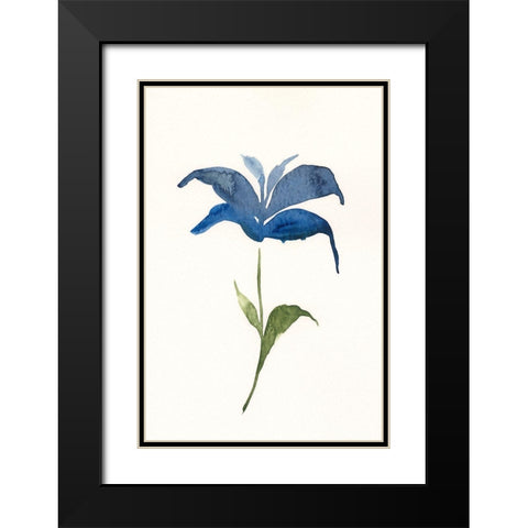 Floweret I Black Modern Wood Framed Art Print with Double Matting by Moore, Regina