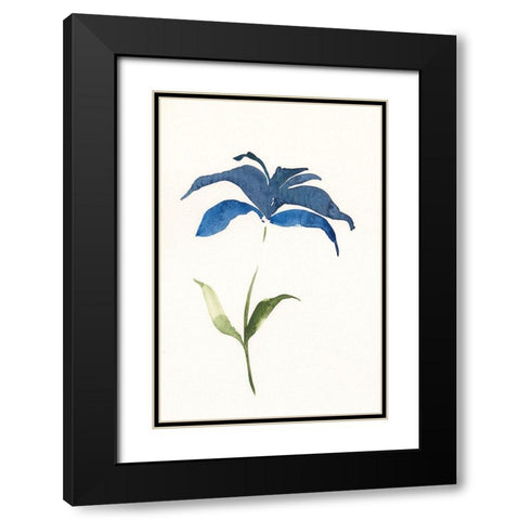 Floweret II Black Modern Wood Framed Art Print with Double Matting by Moore, Regina