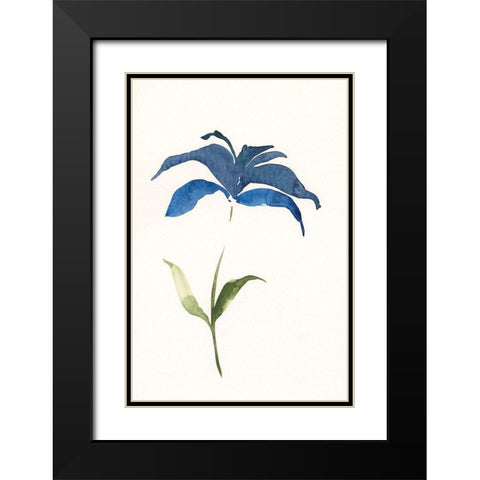 Floweret II Black Modern Wood Framed Art Print with Double Matting by Moore, Regina