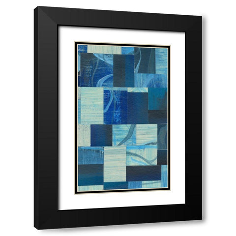 Denim Blocks II Black Modern Wood Framed Art Print with Double Matting by Moore, Regina
