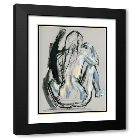 Onyx Gestures II Black Modern Wood Framed Art Print with Double Matting by Parker, Jennifer Paxton