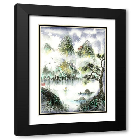 A Different View Black Modern Wood Framed Art Print with Double Matting by Rae, Nan