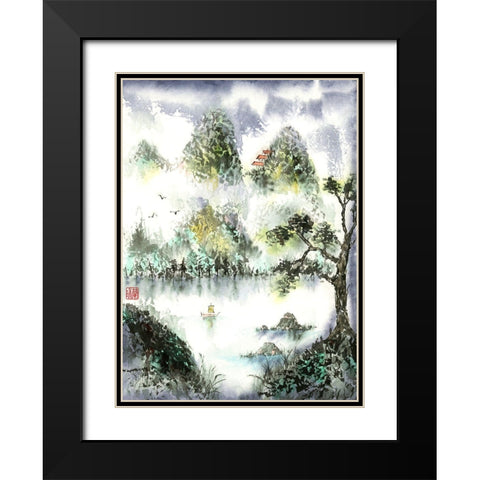 A Different View Black Modern Wood Framed Art Print with Double Matting by Rae, Nan