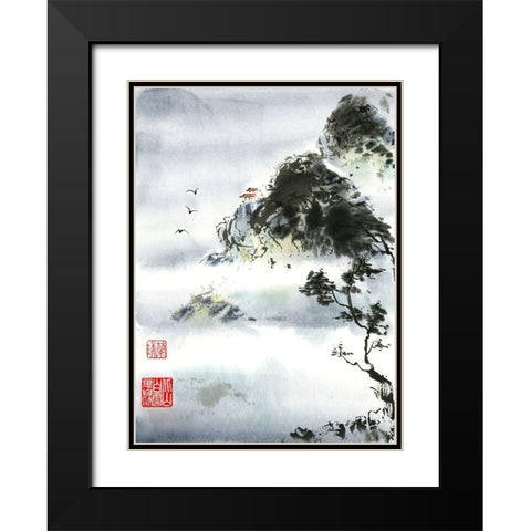 My Retreat Black Modern Wood Framed Art Print with Double Matting by Rae, Nan