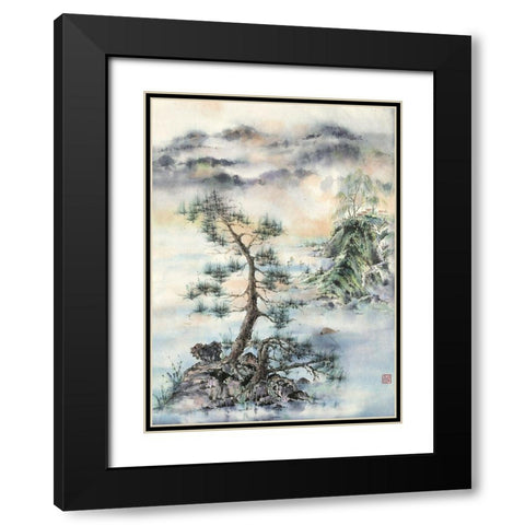 Meeting of the Wind-Nature And Man Black Modern Wood Framed Art Print with Double Matting by Rae, Nan