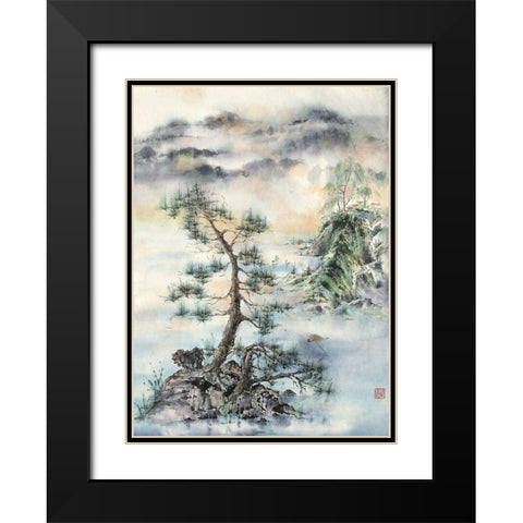 Meeting of the Wind-Nature And Man Black Modern Wood Framed Art Print with Double Matting by Rae, Nan