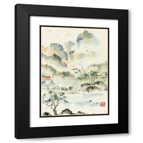 Heavens Retreat Black Modern Wood Framed Art Print with Double Matting by Rae, Nan