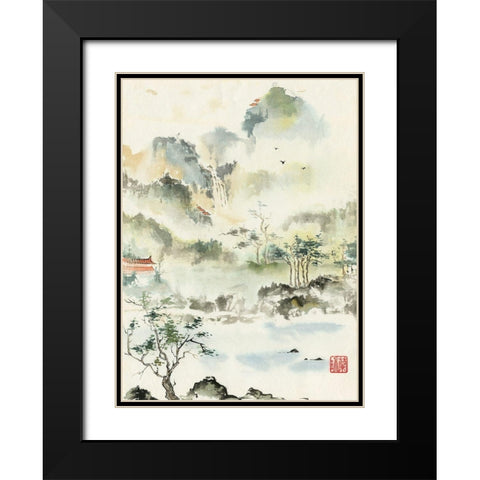 Heavens Retreat Black Modern Wood Framed Art Print with Double Matting by Rae, Nan