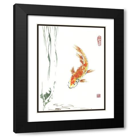 Golden Boy Black Modern Wood Framed Art Print with Double Matting by Rae, Nan