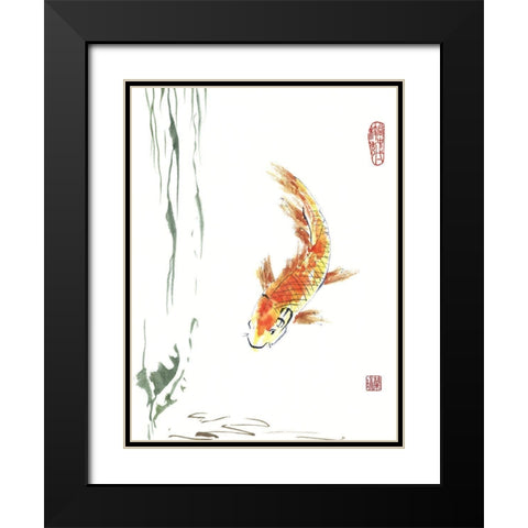 Golden Boy Black Modern Wood Framed Art Print with Double Matting by Rae, Nan