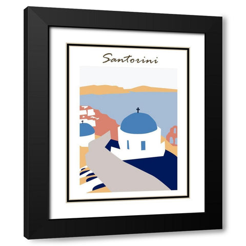 Santorini Greece III Black Modern Wood Framed Art Print with Double Matting by Wang, Melissa