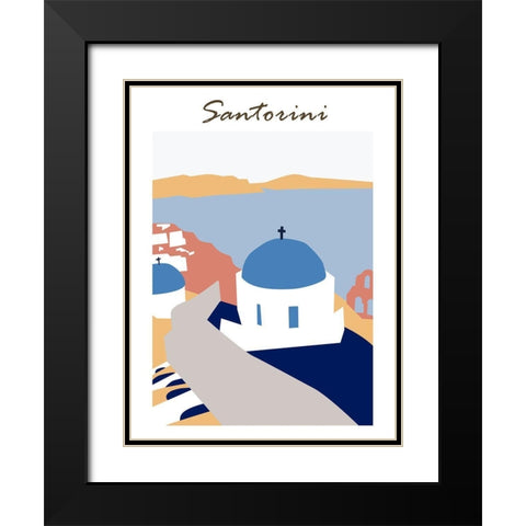 Santorini Greece III Black Modern Wood Framed Art Print with Double Matting by Wang, Melissa