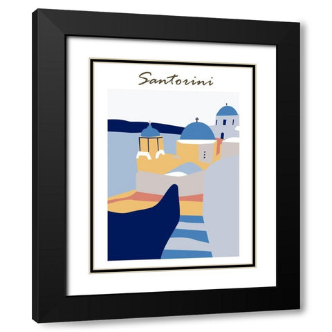 Santorini Greece IV Black Modern Wood Framed Art Print with Double Matting by Wang, Melissa