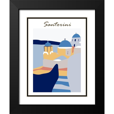 Santorini Greece IV Black Modern Wood Framed Art Print with Double Matting by Wang, Melissa