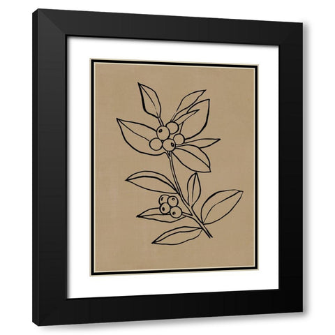 Winter Sprig I Black Modern Wood Framed Art Print with Double Matting by Warren, Annie