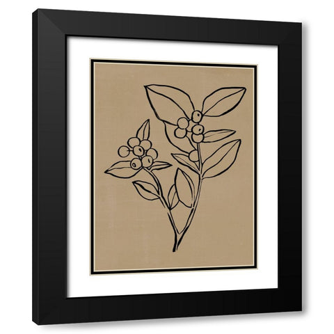 Winter Sprig II Black Modern Wood Framed Art Print with Double Matting by Warren, Annie