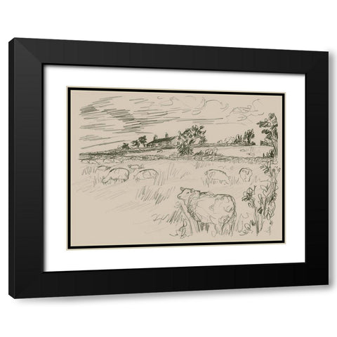 Sepia Scenes I Black Modern Wood Framed Art Print with Double Matting by Vess, June Erica