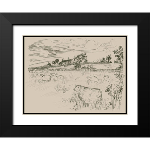 Sepia Scenes I Black Modern Wood Framed Art Print with Double Matting by Vess, June Erica