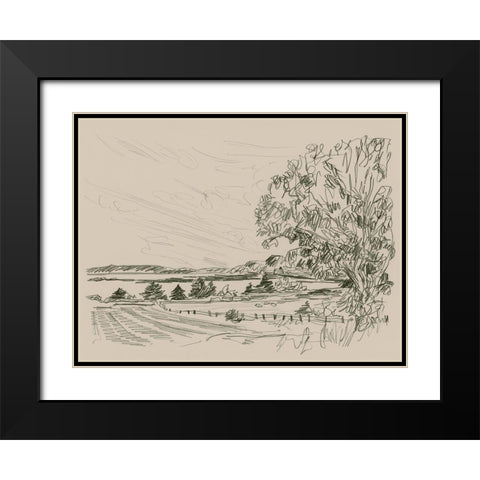 Sepia Scenes IV Black Modern Wood Framed Art Print with Double Matting by Vess, June Erica