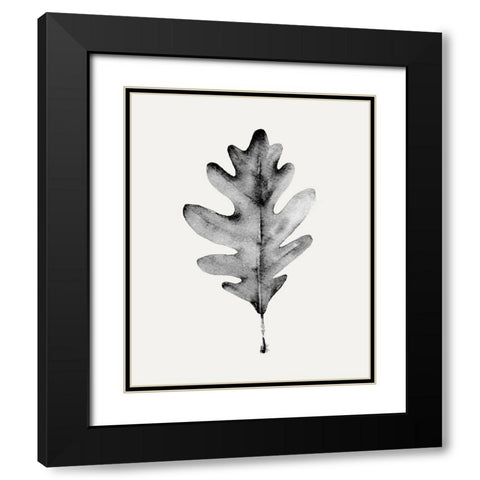 Smoky Oak Leaf I Black Modern Wood Framed Art Print with Double Matting by Caroline, Emma