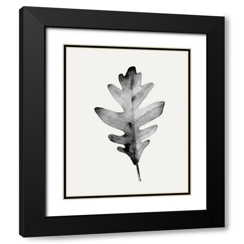 Smoky Oak Leaf II Black Modern Wood Framed Art Print with Double Matting by Caroline, Emma