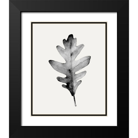 Smoky Oak Leaf II Black Modern Wood Framed Art Print with Double Matting by Caroline, Emma