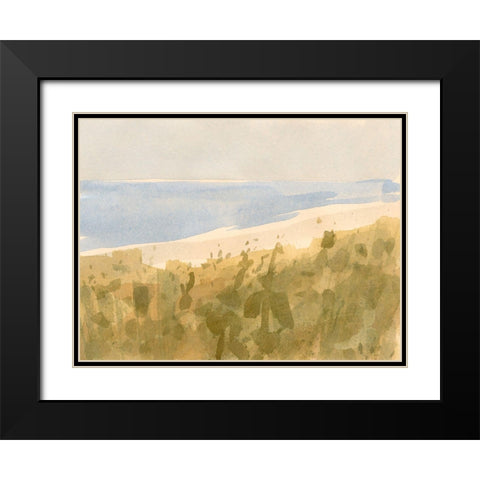 Brushy Coast II Black Modern Wood Framed Art Print with Double Matting by Barnes, Victoria