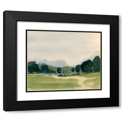 Streamside II Black Modern Wood Framed Art Print with Double Matting by Barnes, Victoria