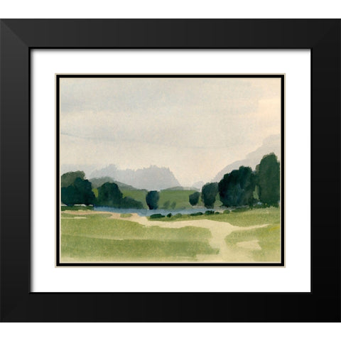 Streamside II Black Modern Wood Framed Art Print with Double Matting by Barnes, Victoria