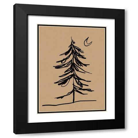 Winter Fir Sketch I Black Modern Wood Framed Art Print with Double Matting by Green, Jacob