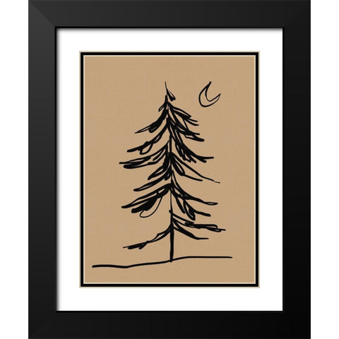 Winter Fir Sketch I Black Modern Wood Framed Art Print with Double Matting by Green, Jacob