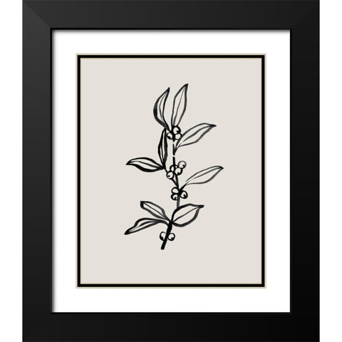 Loose Holly Sketch I Black Modern Wood Framed Art Print with Double Matting by Caroline, Emma