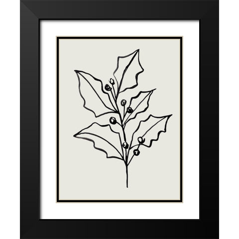 Evergreen Ink I Black Modern Wood Framed Art Print with Double Matting by Warren, Annie