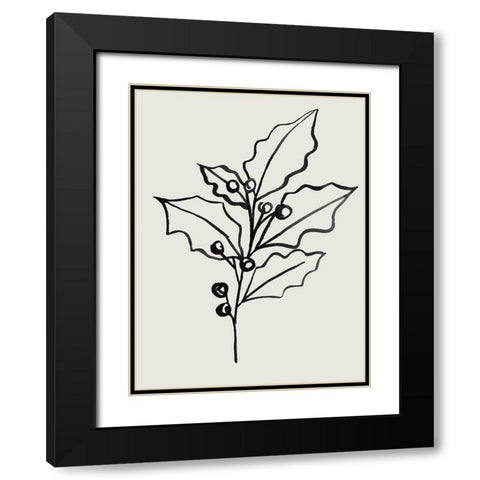 Evergreen Ink II Black Modern Wood Framed Art Print with Double Matting by Warren, Annie