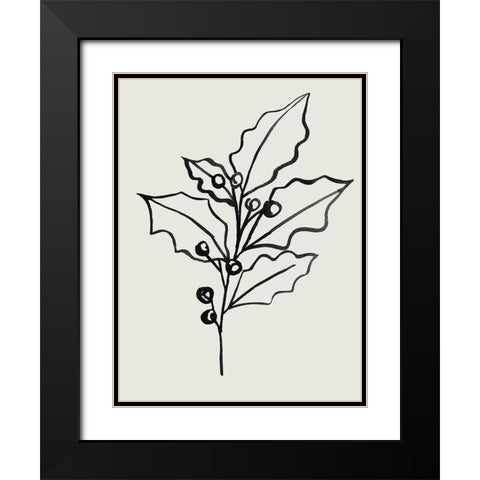 Evergreen Ink II Black Modern Wood Framed Art Print with Double Matting by Warren, Annie