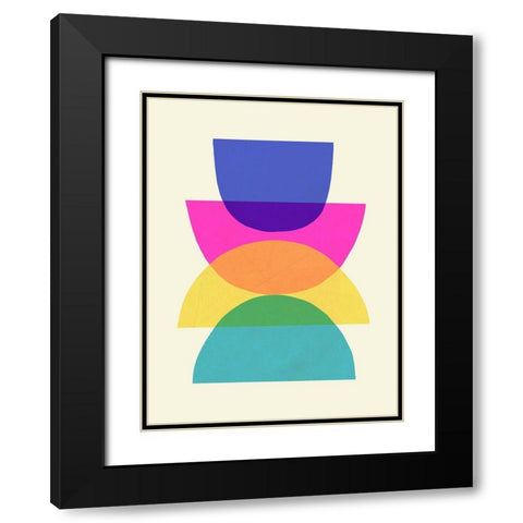 Bright Stack III Black Modern Wood Framed Art Print with Double Matting by Barnes, Victoria