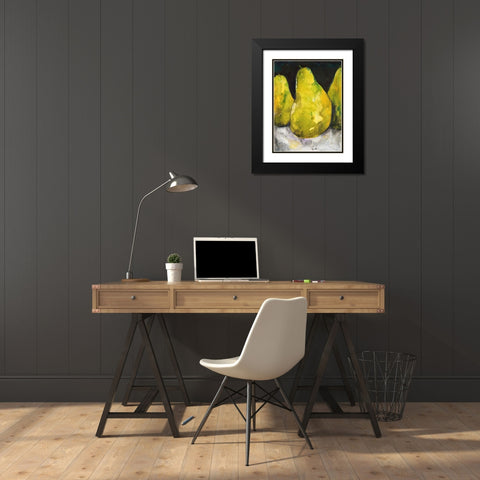 Pear Together I Black Modern Wood Framed Art Print with Double Matting by Combs, Joyce