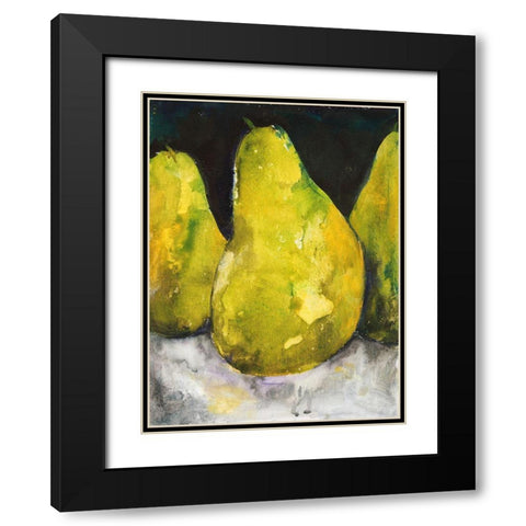 Pear Together I Black Modern Wood Framed Art Print with Double Matting by Combs, Joyce
