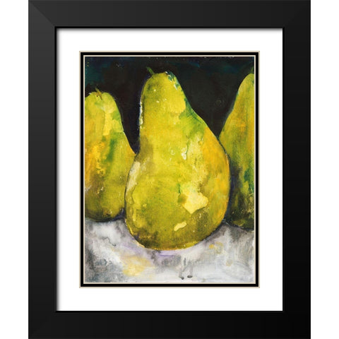 Pear Together I Black Modern Wood Framed Art Print with Double Matting by Combs, Joyce