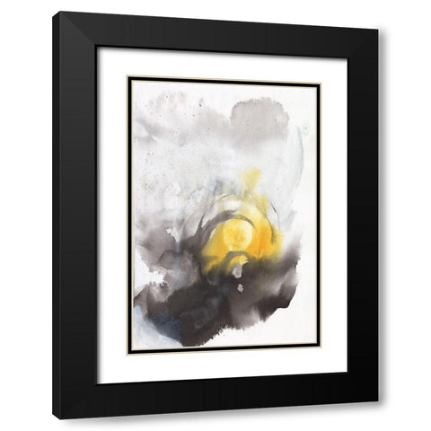 Floral Design I Black Modern Wood Framed Art Print with Double Matting by Combs, Joyce