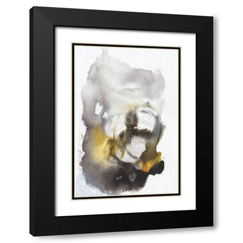 Floral Design II Black Modern Wood Framed Art Print with Double Matting by Combs, Joyce