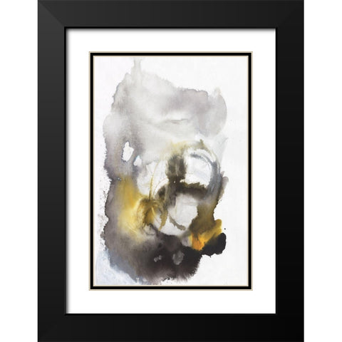 Floral Design II Black Modern Wood Framed Art Print with Double Matting by Combs, Joyce