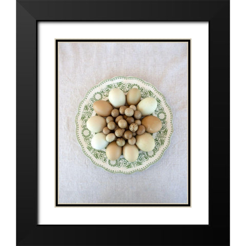 Eggs on Green Country Plate Black Modern Wood Framed Art Print with Double Matting by Soderman, Tania